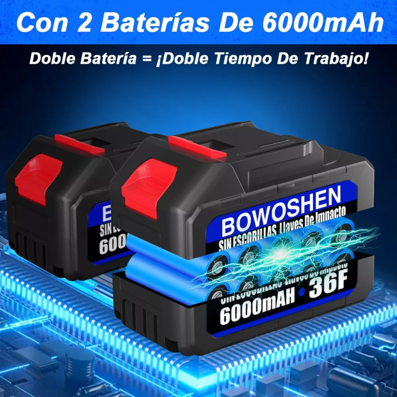 Llave de Impacto Eléctrica 3 en 1 - Potente Motor de Cobre con 2 Batería