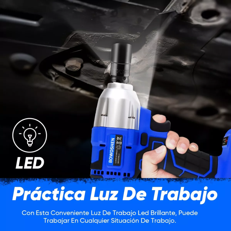 Llave de Impacto Eléctrica 3 en 1 - Potente Motor de Cobre con 2 Batería