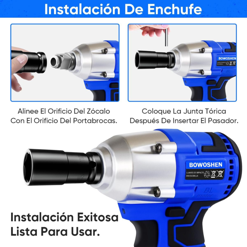 Llave de Impacto Eléctrica 3 en 1 - Potente Motor de Cobre con 2 Batería