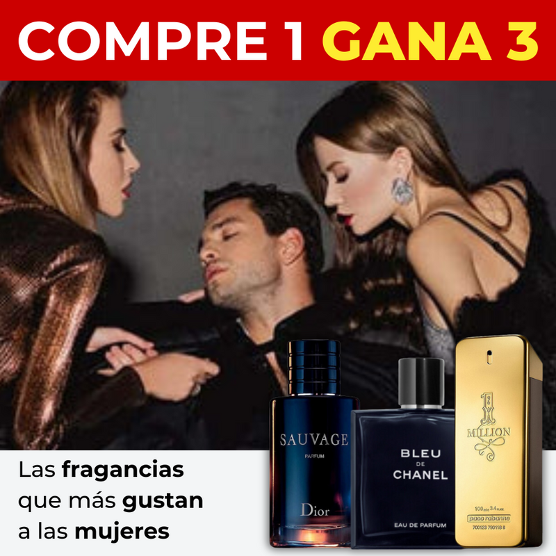 KIT 3 Perfumes Importados - Sauvage Dior | Bleu de Chanel| 1 Million + Regallo Exclusivo